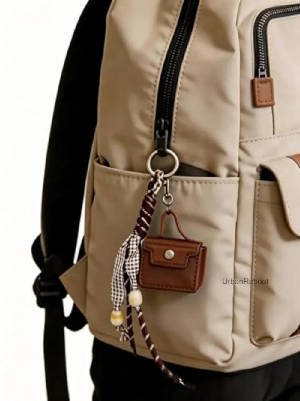 PU Mini Wallet Purse Charm Keychain for Handbag Tote